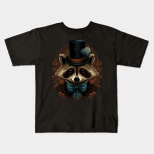 Raccoon Top Hat Kids T-Shirt